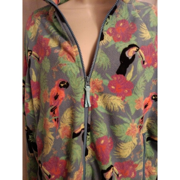 Chubbies Full Zip Fleece Jacket Parrots/Toucans Size L - Picture 2 of 4